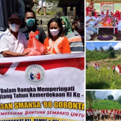 YAYASAN SMANSA 88 SUKSES SALURKAN SEMBAKO DI LEKOBALO DAN DEMBE
