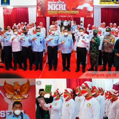 IKRAR SETIA NKRI, DI KUMANDANGKAN 34 WBP TERORIS LAPAS GUNUNG SINDUR