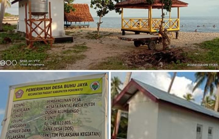 Fasilitas Wisata Pantai Pasir Putih Desa Buhu Jaya, Dikeluhkan Warga