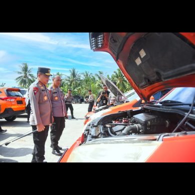 KAPOLDA GORONTALO CEK KESIAPAN KENDARAAN TAKTIS POLRI, JELANG PEMILU 2024