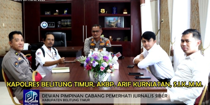 Kapolres Belitung Timur AKBP. Arif Kurniatan dan Jajarannya Terima Audiensi DPC PJS Beltim