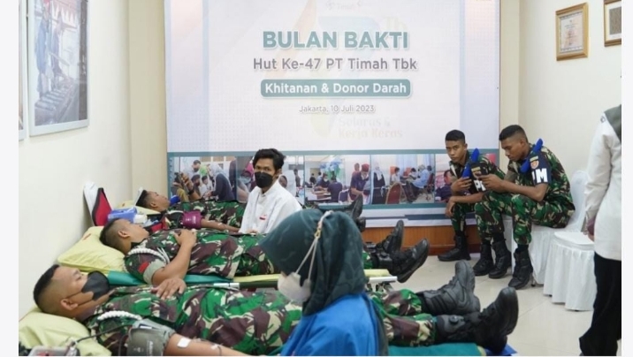 Bulan Bakti, PT Timah Tbk di Jakarta Kumpulkan Puluhan Kantong Darah