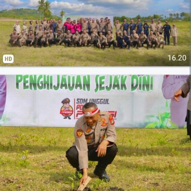 Semangat Kemerdekaan, Biro SDM Polda Gorontalo Gelar Aksi Penanaman Pohon Serentak 