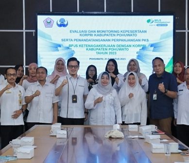 PKS Antara BPJS Ketenagakerjaan Dan Korpri Kabupaten Pohuwato Tahun 2023, Ditandatangani Wabup