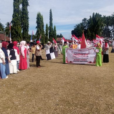 Diikuti Ratusan Siswa TK, SD, SMP Dan SMA Se Kecamatan Lemito, Ikut Pawai  Dan Di Lepas Camat Herman Harun