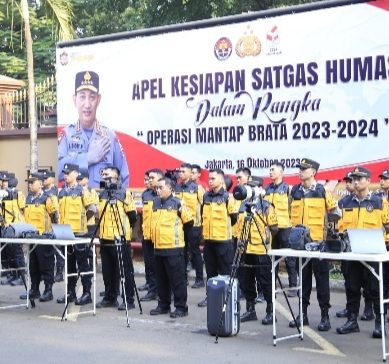 Polri Gelar Pasukan Kesiapan Satgas Humas Dalam Pengamanan Pemilu 2024