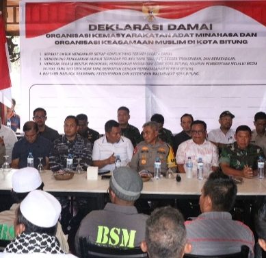 Deklarasi Bitung Damai, Di Tandatangani Seluruh Elemen Masyarakat