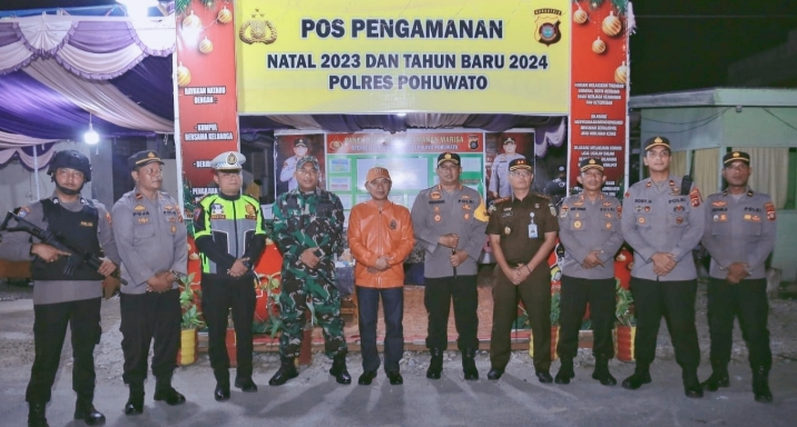 Bupati Pohuwato Bersama Forkopimda Melakukan Pengecekan Pospam Nataru