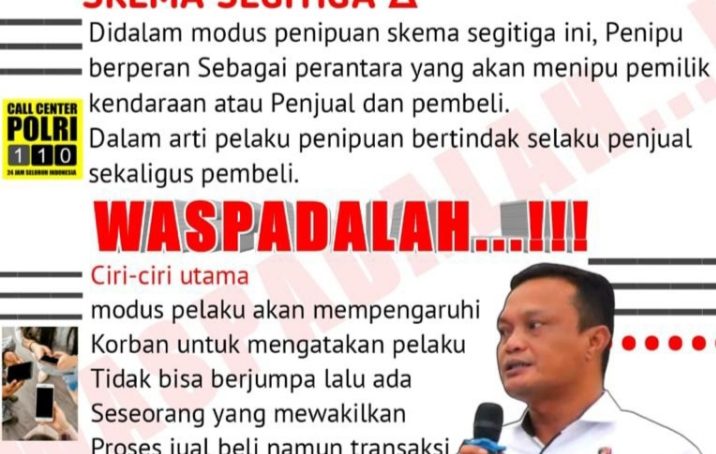 Dirreskrimum Polda Gorontalo : Berikut Ciri Modus Penipuan Jual Beli Dengan Skema Segitiga