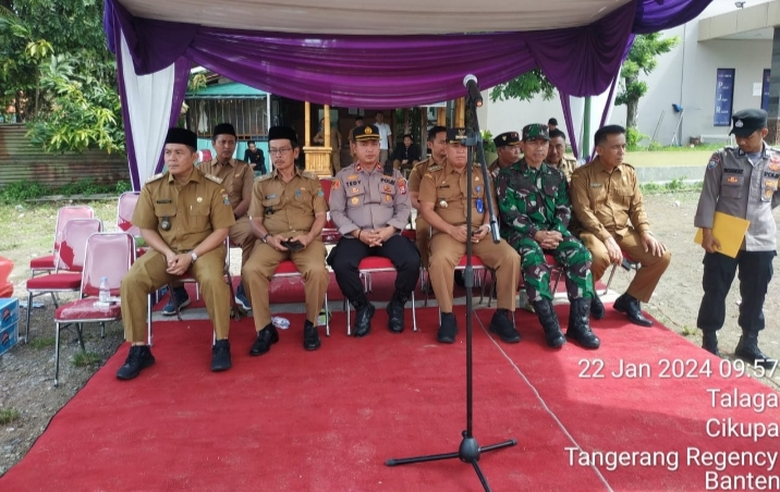 Kapolsek  Cikupa Pimpin Apel Persiapan Keamanan Pemilu 2024