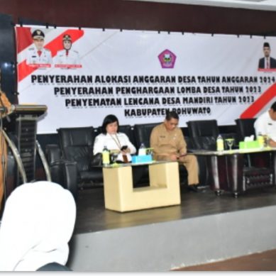 Pemda Pohuwato Menggelar Kegiatan Penyerahan Alokasi Anggaran Desa TA 2024