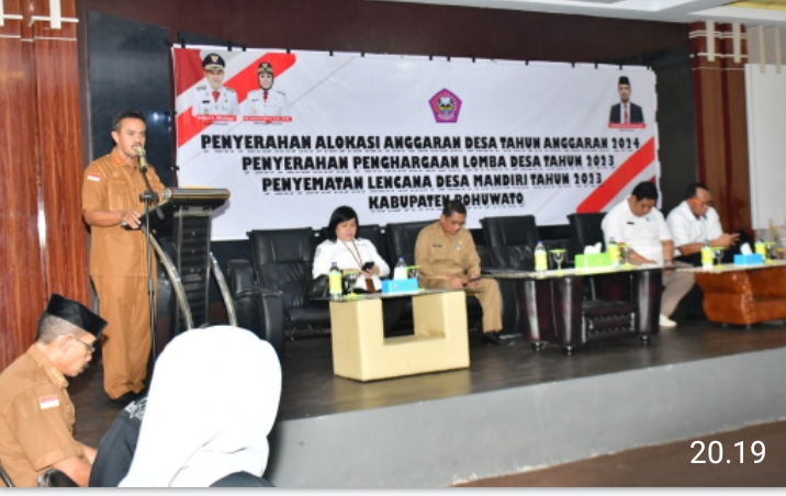 Pemda Pohuwato Menggelar Kegiatan Penyerahan Alokasi Anggaran Desa TA 2024