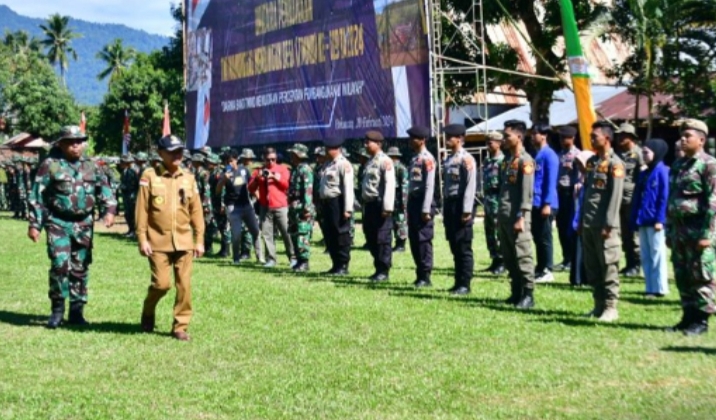 Inspektur Upacara Pada TMMD, Bupati Saipul Mbuinga Ucapkan Terimakasih Kepada Danrem