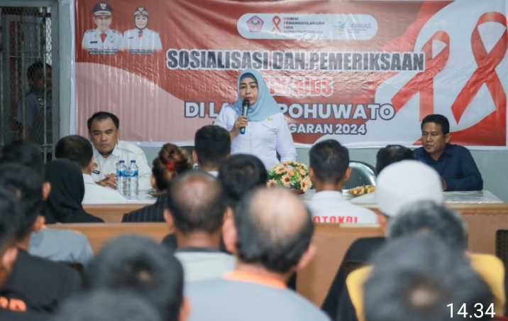 Wakil Bupati Suharsi Igirisa Resmi Buka Sosialisasi Dan Pemeriksaan HIV/AIDS Di Lapas Kelas IIB Pohuwato,
