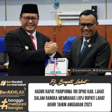 DPRD Lahat Bahas LKPJ Bupati Lahat Akhir Tahun Anggaran 2023