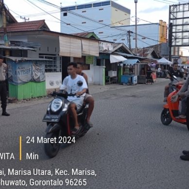 Jelang Buka Puasa, Polres Pohuwato Atur Kompleks Tempat Penjualan “Takjil” di Pasar  Marisa