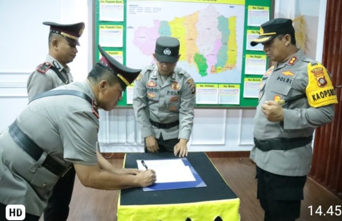 KAPOLRES POHUWATO PIMPIN  SERTIJAB KAPOLSEK PATILANGGIO DAN  TALUDITI