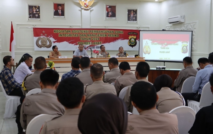 Jajaran Polres Lahat Terima Terima Kunjungan Team Assiten Biro Ops Polda Sumsel