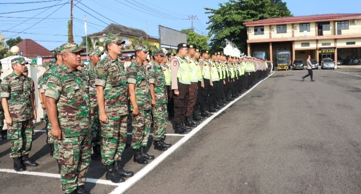 Jelang Idul Fitri Polres Lahat dan Kodim/0405 Lahat Gelar Apel Bersama