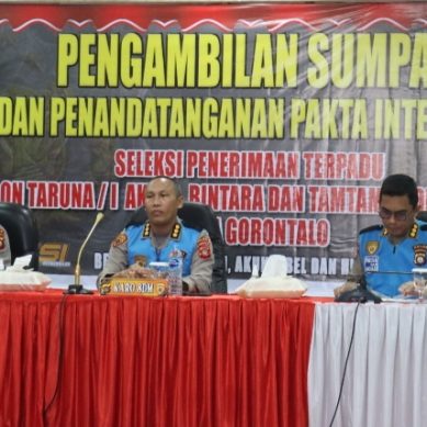 Mencari Generasi Polri Berkualitas, Polda Gorontalo Gelar Penandatanganan Pakta Integritas