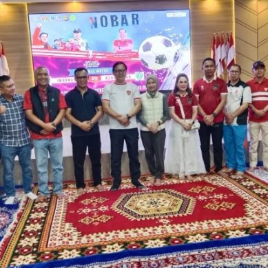 Kapolres Lahat Bersama PJ Bupati Lahat dan Forkompinda Nobar Semifinal Piala Asia U 23