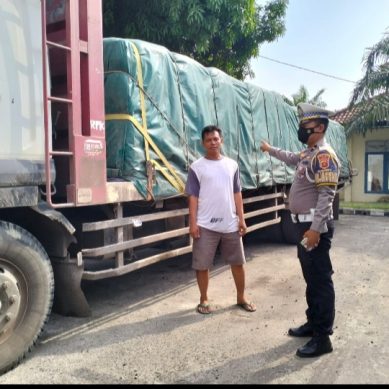 Satlantas Polres Lahat Kembali Beri Himbauan Kepada Kendaraan Sopir Angkutan Barang