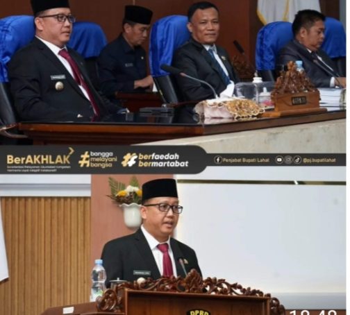 DPRD Lahat Gelar Rapat Paripurna, Bahas Raperda Pertanggungjawaban Pelaksanaan APBD Kabupaten Lahat Tahun 2023