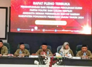 Pleno Terbuka KPU Pohuwato Tetapkan 25 Anggota DPRD Masa Bhakti 2024 – 2029