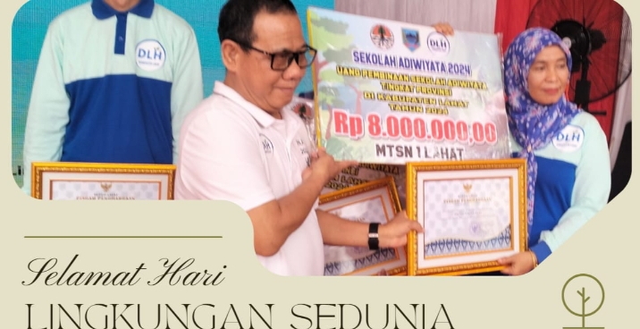 Puncak Perayaan HLHS Tahun 2024, MTS I Lahat Raih Penghargaan Sebagai Calon Sekolah Adiwiyata Tingkat Provinsi (CSAP) tahun 2024