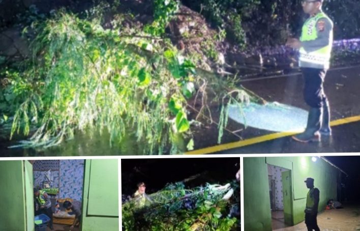 Polsek Taluditi Bergerak Cepat Atasi Longsor Di jalan Trans Taluditi.
