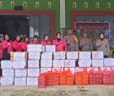BHAYANGKARI CABANG POHUWATO, SERAHKAN BANSOS BAGI KORBAN BENCANA ALAM DI BONE BOLANGO