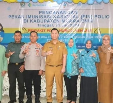 Hari Pertama, Pj. Bupati Luncurkan PIN Polio Serentak Se-Kabupaten Muara Enim
