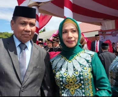 Di Dampingi Ketua DWP, Kadis Perikanan Hadiri Upacara Proklamasi RI Tingkat Kabupaten Pohuwato