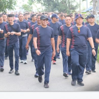 Polda Gorontalo Gelar Olahraga Bersama dalam Rangka Peringatan HKGB ke-72 dan HUT Polwan ke-76