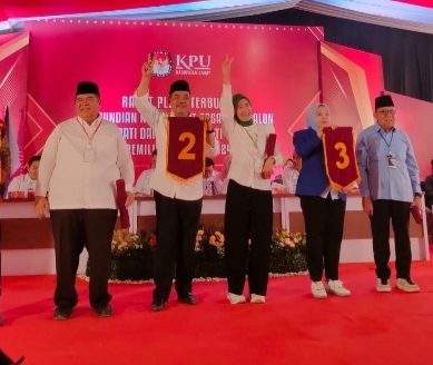 KPU Lahat Gelar Tahapan Pemilu, Rapat Pleno Terbuka Pengundian & Penetapan Namor Urut Pasangan Calon Bupati dan Wakil Bupati Lahat