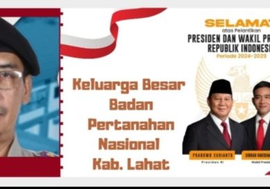 Keluarga Besar BPN Lahat Mengucapkan Selamat : Atas Telah Dilantiknya Presiden dan Wakil Presiden RI Tahun 2024