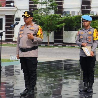 Polres Pohuwato Gelar Apel Pergeseran Pasukan Pengamanan Tempat Pemungutan Suara Jelang Pilkada