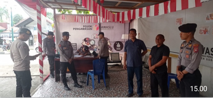 Masa Tenang, Satgas Gakum Polda Gorontalo Patroli di Bawaslu Demi Lancarnya Pilkada Damai 2024