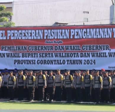 Pilkada Serentak 2024, Polda Gorontalo Gelar Apel Pergeseran Pasukan Pengamanan TPS