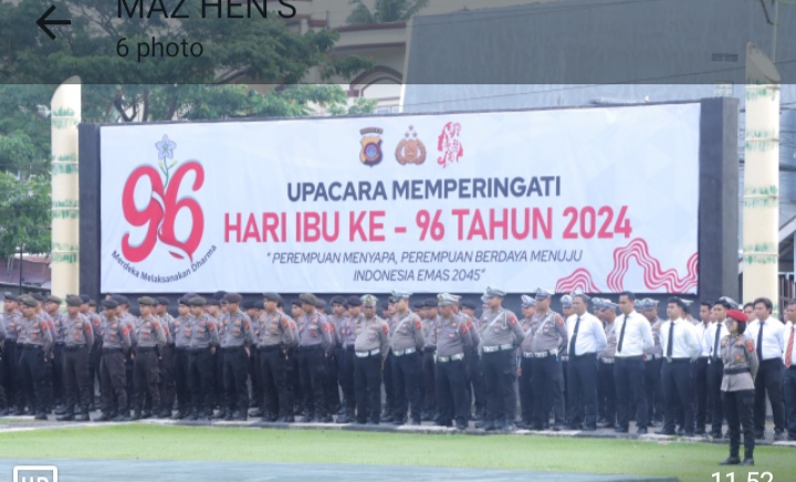 Wakapolda Gorontalo Pimpin Upacara Peringatan Hari Ibu ke-96 Tahun 2024