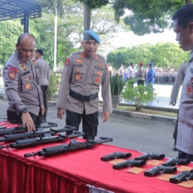 Wakapolda Gorontalo Lakukan Pengecekan Senjata Api Personel