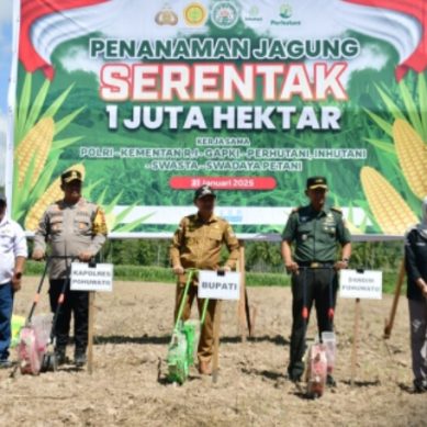 Bupati Pohuwato Saipul Mbuinga Hadiri Penanaman Jagung Serentak 1 Juta Hektare