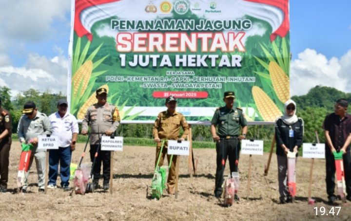 Bupati Pohuwato Saipul Mbuinga Hadiri Penanaman Jagung Serentak 1 Juta Hektare