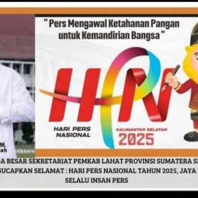 Keluarga Besar Pemkab Lahat Mengucapkan Selamat : Hari Pers Nasional Tahun 2025