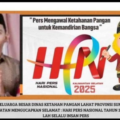 Keluarga Dinas Ketahanan Pangan Kab. Lahat Propinsi Sumatera Selatan: Mengucapkan Selamat Hari Pers Nasional Tahun 2025