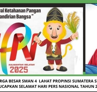 Keluarga Besar SMAN 4 Unggulan Kab. Lahat Propinsi Sumatera Selatan Mengucapkan Selamat & Sukses Pelaksanaan HPN Tahun 2020 di Kalimantan Selatan