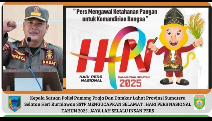 Keluarga Besar Satuaan Pol PP & Damkar Kab. Lahat Propinsi Sumatera Selatan Mengucapkan Selamat & Sukses HPN Tahun 2025 di Kalimantan Selatan