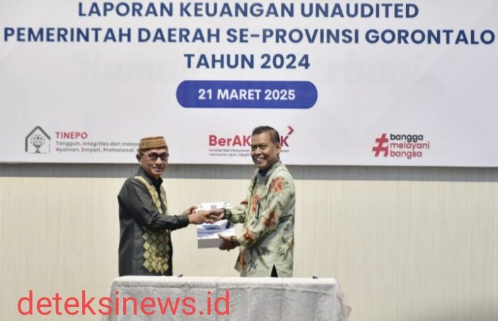 Bupati Saipul A. Mbuinga Menyerahkan LKPD T.A 2024 ke BPK Perwakilan Provinsi Gorontalo