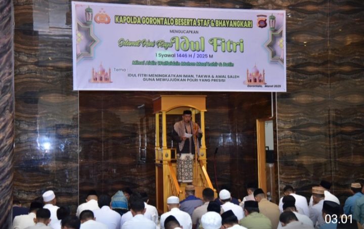 Pererat Silaturahmi, Polda Gorontalo Gandeng Masyarakat Sholat Idul Fitri Bersama
