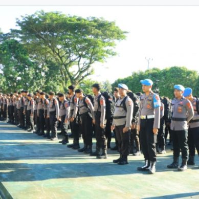 Sebanyak 338 Personel Polda Gorontalo Laksanakan Apel Serpas dalam Rangka PSU Wilayah Gorut
